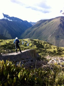 Our campsite. The blue dots are our tents.