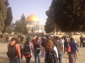 The group after an early morning wake up to get through the security lines to make it up to the Dome of the Rock/Al-Aqsa mosque compound. The 3rd holiest site in Islam.